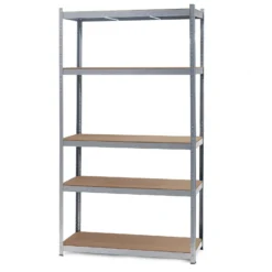 Wiltec Schwerlastregal 100x60x200cm, 200kg/Ablage, Steckregal verzinkt aus Stahl, Lastenregal mit 5 Ablagen, Werkstattregal