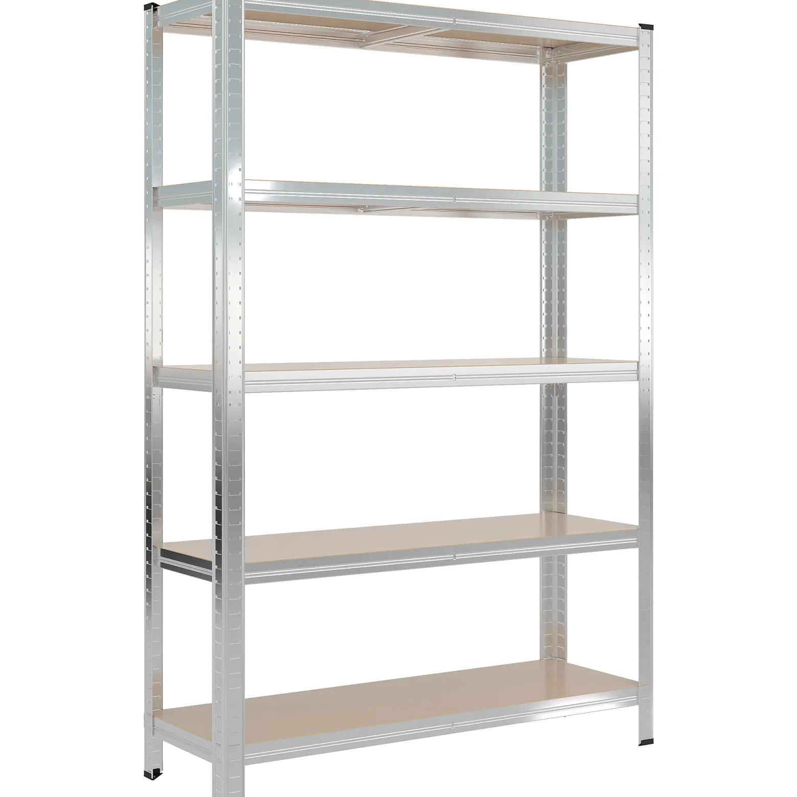 Wiltec Schwerlastregal 120x40x180cm, Gesamtlast 875kg, Steckregal verzinkt aus Stahl, Lastenregal mit 5 Ablagen, Werkstattregal