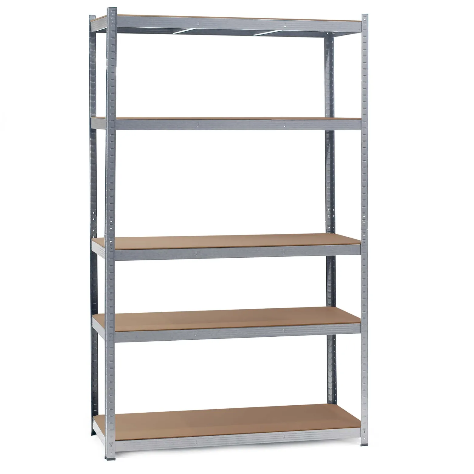Wiltec Schwerlastregal 120x60x204cm, 200kg/Ablage, Steckregal verzinkt aus Stahl, Lastenregal mit 5 Ablagen, Werkstattregal