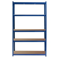 Wiltec Schwerlastregal 120x60x204cm, 200kg/Ebene, Steckregal blau, Lastenregal mit 5 Ablagen, Werkstattregal