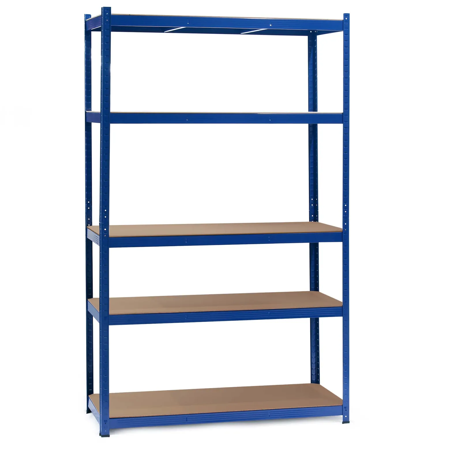 Wiltec Schwerlastregal 120x60x204cm, 200kg/Ebene, Steckregal blau, Lastenregal mit 5 Ablagen, Werkstattregal