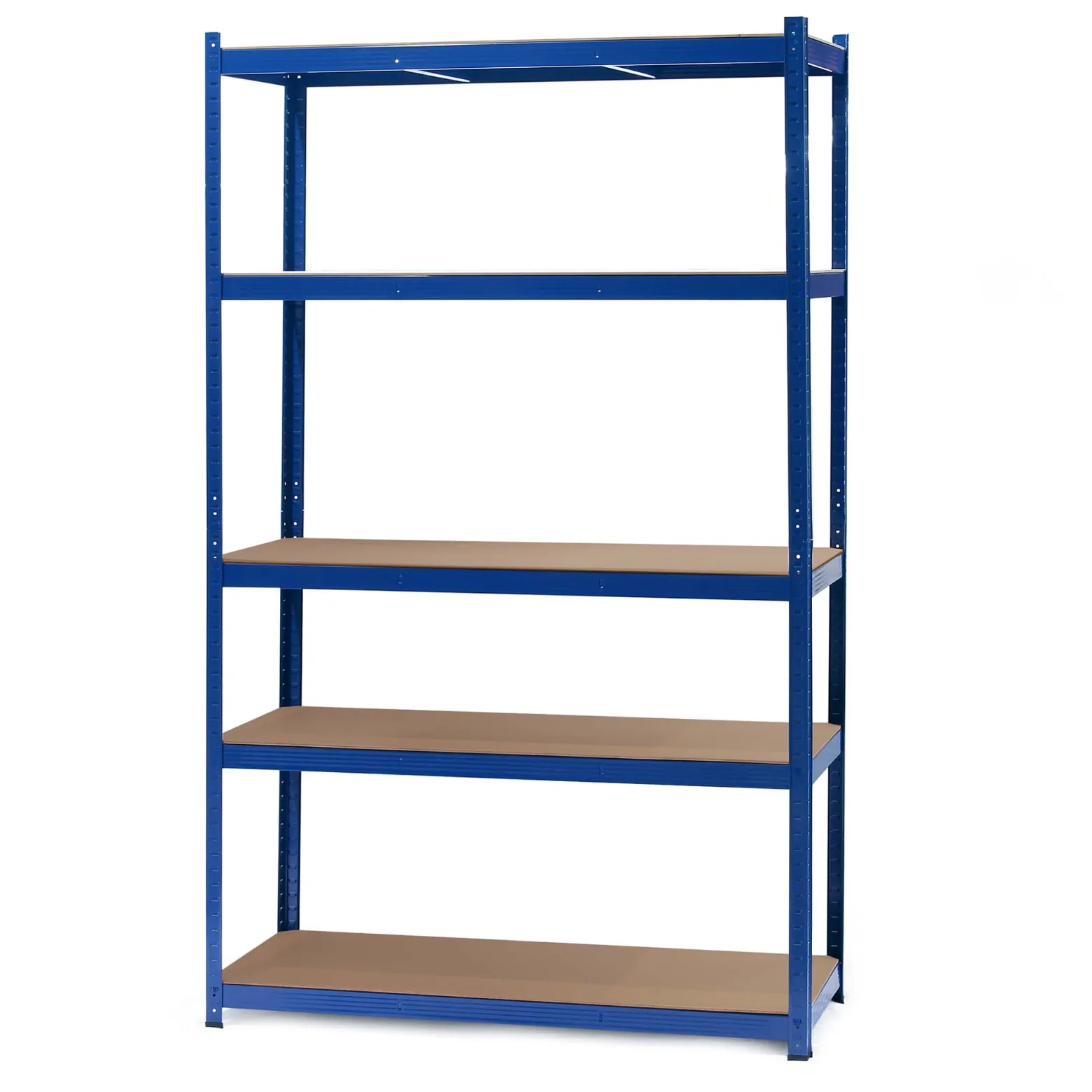 Wiltec Schwerlastregal 120x60x204cm, 200kg/Ebene, Steckregal blau, Lastenregal mit 5 Ablagen, Werkstattregal