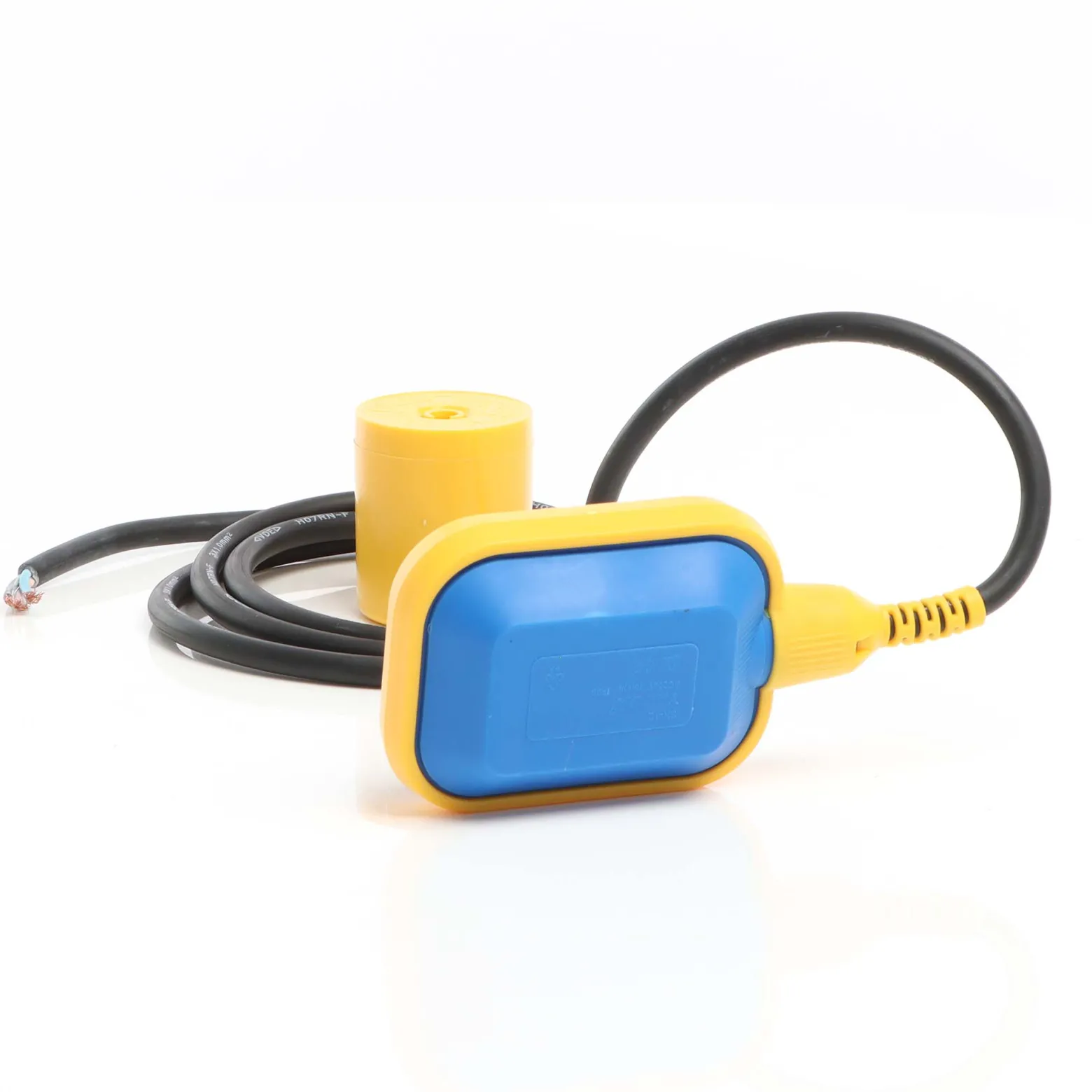 Wiltec Schwimmerschalter für Pumpen, 230VAC 16A, Pegelschalter für Tauchpumpen, Wechsler mit 2 m Kabel