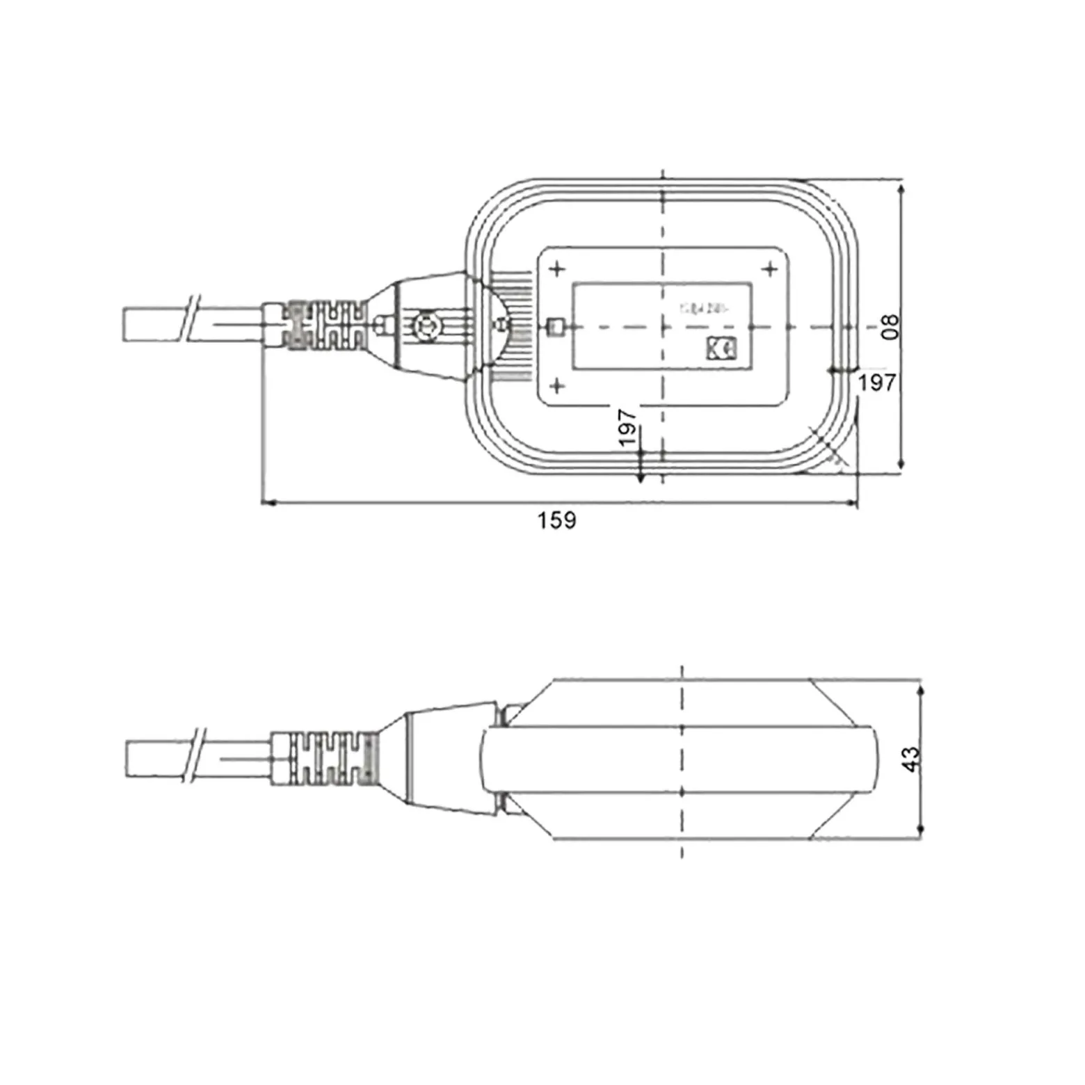 Wiltec Schwimmerschalter für Pumpen, 230VAC 16A, Pegelschalter für Tauchpumpen, Wechsler mit 2 m Kabel