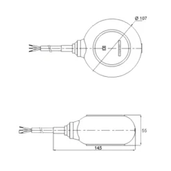 Wiltec Schwimmerschalter für Pumpen, 230VAC 16A Rund, Pegelschalter für Tauchpumpen, Wechsler mit 5 m Kabel