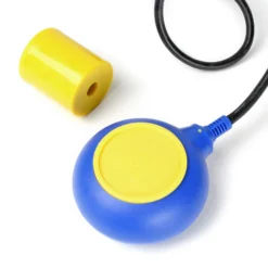 Wiltec Schwimmerschalter für Pumpen, 230VAC 16A Rund, Pegelschalter für Tauchpumpen, Wechsler mit 5 m Kabel