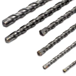 Wiltec SDS Hammer Bohrersatz 17 teilig für elektrischen Bohrhammer, Set mit Bohrern und Meißeln im Metallkoffer, Hammerbohrer Steinbohrer Betonbohrer aus CR Stahl