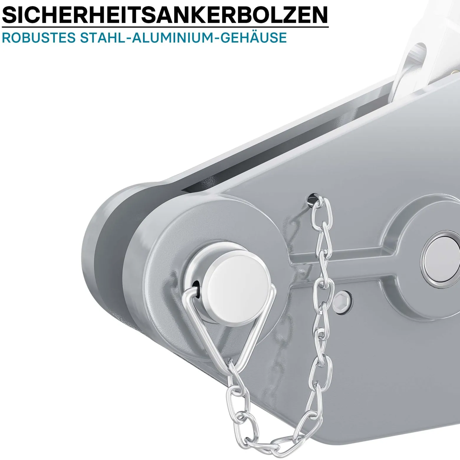 Wiltec Seilzug bis 1600 kg Seilwinde mit 20 m Seil, Handseilwinde mit Ø 11 mm Stahl-Seil, Forstseilwinde mit Abscherstift, Handseilzug mit Lasthaken