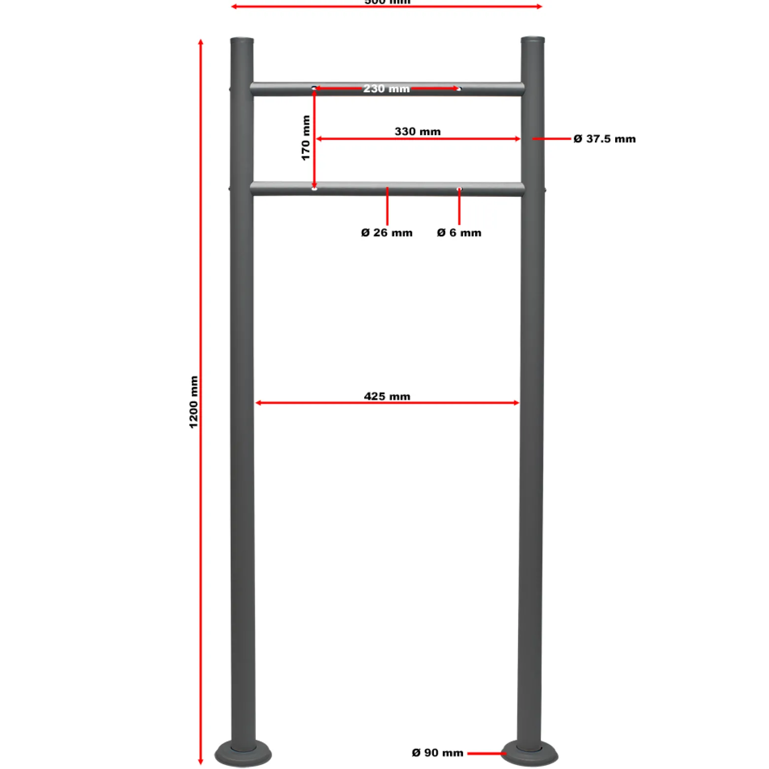 Wiltec Set Briefkasten V12 Anthrazit 360 x 115 x 320 mm mit Ständer, Wandbriefkasten mit Schloss, Sichtfenstern und Namensschild, Postkasten aus Stahl galvanisiert