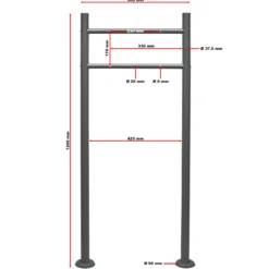 Wiltec Set Designer Briefkasten V4 Anthrazit 350 x 95 x 445 mm mit Ständer, Wandbriefkasten mit Schloss, Sichtschlitz, Namensschild und Zeitungsrolle, Postkasten aus pulverbeschichtetem Stahl