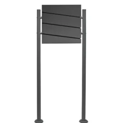 Wiltec Set Designer Briefkasten V16 Anthrazit 370 x 105 x 370 mm mit Ständer, Wandbriefkasten mit Schloss und Zeitungsrolle, Postkasten aus pulverbeschichtetem Stahl