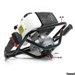 Wiltec Set Erdlochbohrer 2,2 kW 63 ccm und 200 mm Bohrschnecke, Erdbohrer mit 2 Takt Benzinmotor, Pfahlbohrer Motorerdbohrer für saubere Bohrungen