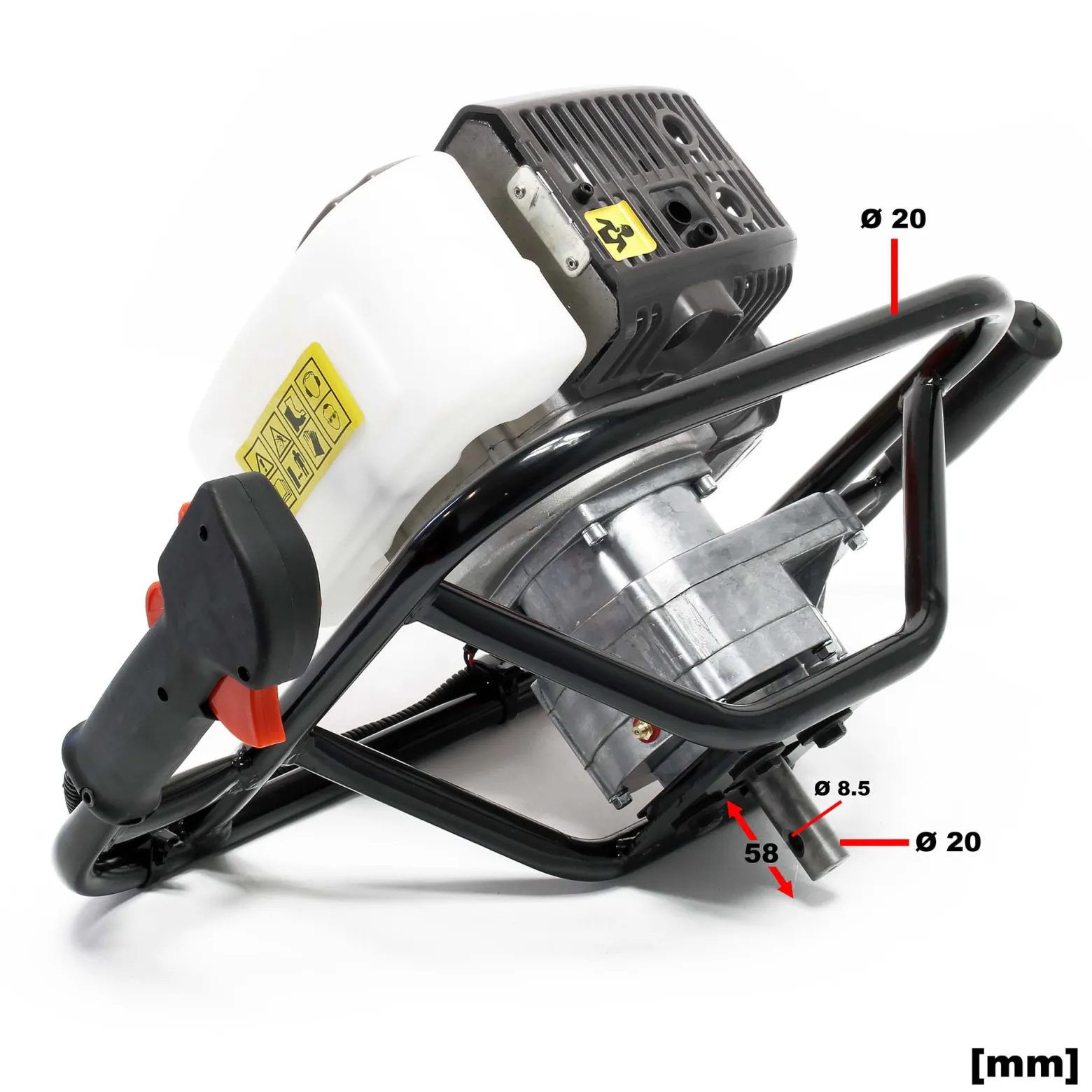 Wiltec Set Erdlochbohrer mit 1,4kW und 52cm³ Benzinmotor, inklusive 250mm und 300mm Bohrschnecken