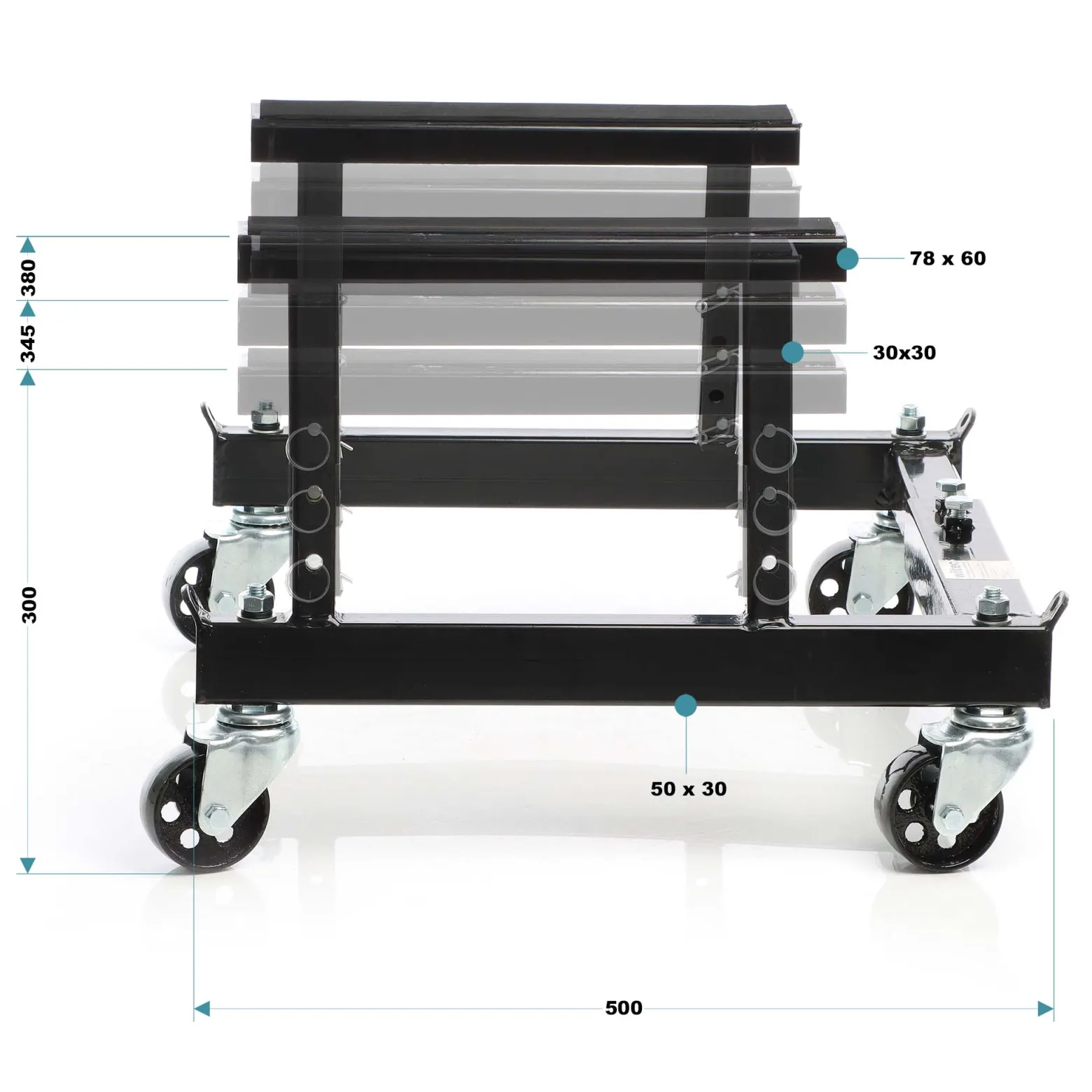 Wiltec Set 680kg ATV Quad Heber – Motorradheber Montagebock Hebebühne + Montageständer mit Rädern für Hebebühne Rollbühne bis 680 kg