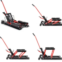 Wiltec Set 680kg ATV Quad Heber – Motorradheber Montagebock Hebebühne + Montageständer mit Rädern für Hebebühne Rollbühne bis 680 kg