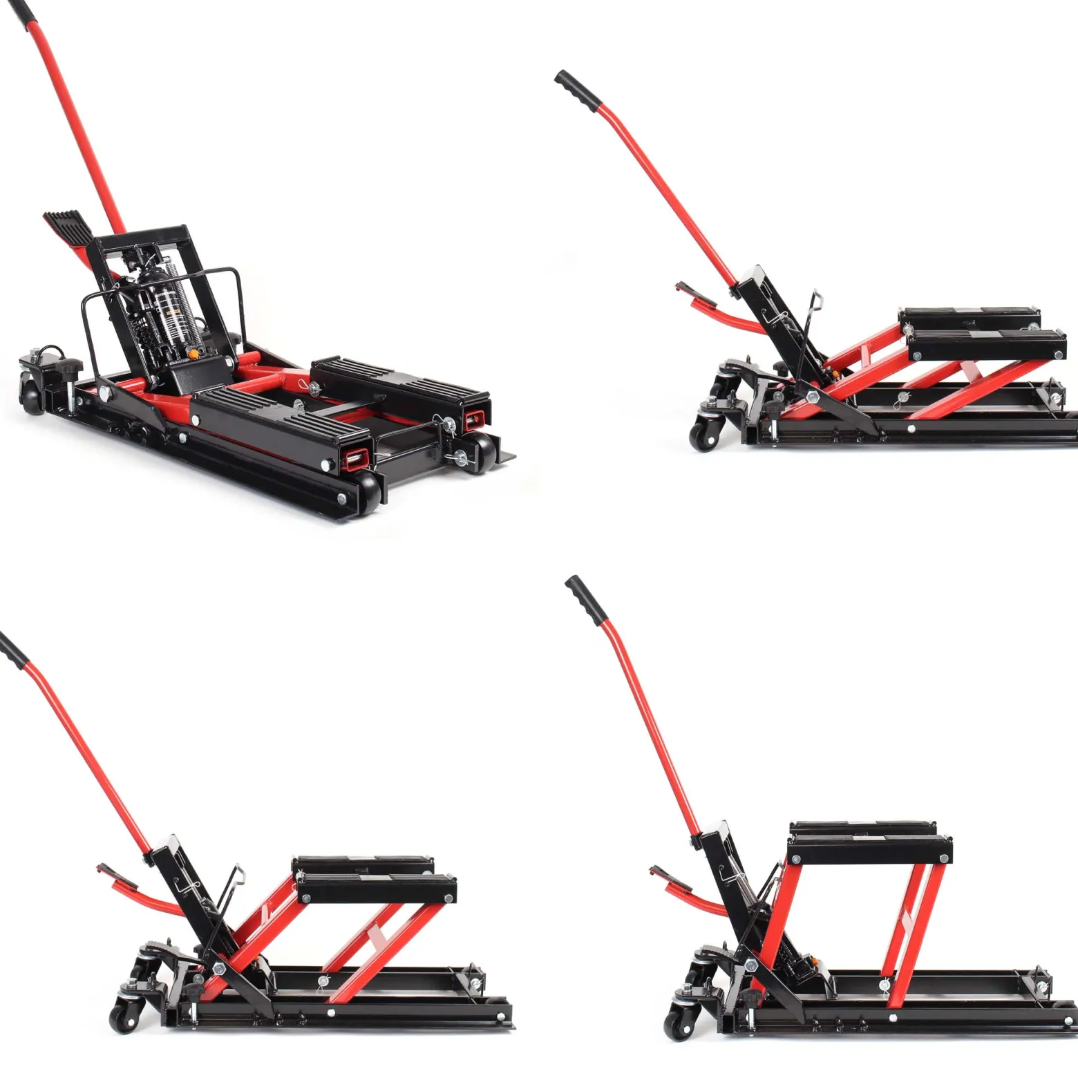 Wiltec Set 680kg ATV Quad Heber – Motorradheber Montagebock Hebebühne + Montageständer mit Rädern für Hebebühne Rollbühne bis 680 kg