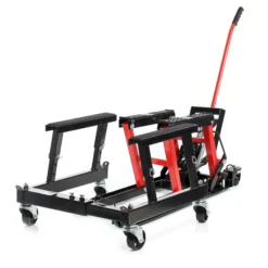 Wiltec Set 680kg ATV Quad Heber – Motorradheber Montagebock Hebebühne + Montageständer mit Rädern für Hebebühne Rollbühne bis 680 kg