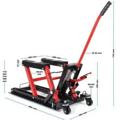 Wiltec Set 680kg ATV Quad Heber – Motorradheber Montagebock Hebebühne + Montageständer mit Rädern für Hebebühne Rollbühne bis 680 kg