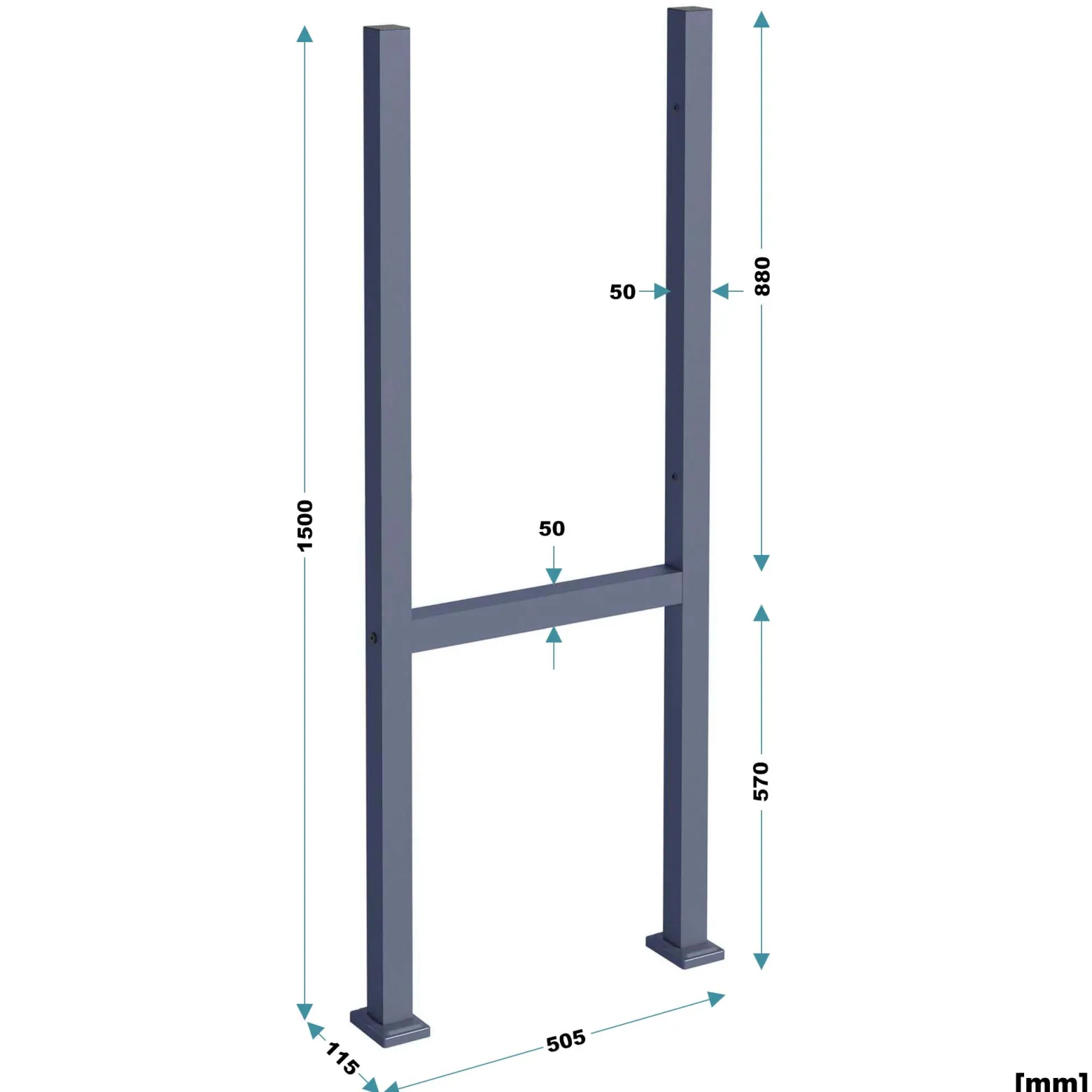 Wiltec Set Paketkasten Anthrazit 470 x 220 x 870 mm mit Ständer, Paketbox Zuhause, private Paketannahme passend für Pakete und Päckchen, Wandbriefkasten Stahl
