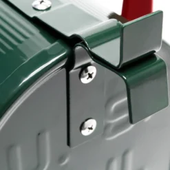 Wiltec Set US Mailbox grün 180 x 220 x 480 mm, amerikanischer Briefkasten mit Fahne, Standbriefkasten Stahl amerikanisches Design mit passendem Standfuß