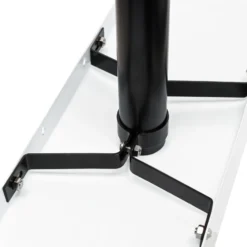 Wiltec Set US Mailbox schwarz 180 x 220 x 480 mm, amerikanischer Briefkasten mit Fahne, Standbriefkasten Stahl amerikanisches Design mit passendem Standfuß