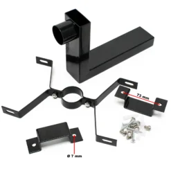 Wiltec Set US Mailbox silbergrau 180 x 220 x 480 mm, amerikanischer Briefkasten mit Fahne, Standbriefkasten Stahl amerikanisches Design mit passender Wandhalterung