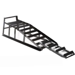Wiltec Set 2x Auffahrrampe bis 2 t je Paar 915 x 350 x 275 mm plus 2x Verlängerung, Auffahrschiene Wartungsrampe aus Stahl mit Erweiterung