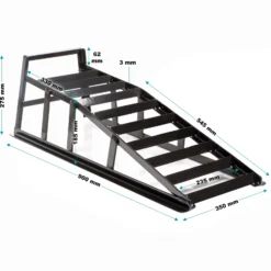 Wiltec Set 2x Auffahrrampe bis 2 t je Paar 915 x 350 x 275 mm plus 2x Verlängerung, Auffahrschiene Wartungsrampe aus Stahl mit Erweiterung