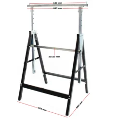 Wiltec Set 2x Gerüstbock 58x68x80-130cm, bis 200kg, klappbare Unterstellböcke, höhenverstellbare Stützböcke für Heimwerker und Profis
