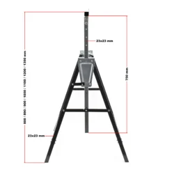 Wiltec Set 2x Gerüstbock 58x68x80-130cm, bis 200kg, klappbare Unterstellböcke, höhenverstellbare Stützböcke für Heimwerker und Profis