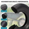 Wiltec Set 4x Reifen und 4x Schlauch Größe 4.00-8, bis 160 kg Traglast, mit geradem Ventil TR13 für Schubkarren, Sackkarren und E-Scooter