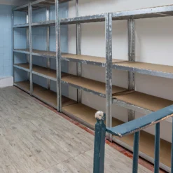 Wiltec Set 2x Schwerlastregal 160x60x180cm, 175kg/Ablage, Steckregal verzinkt aus Stahl, Lastenregal mit 4 Ablagen, Werkstattregal