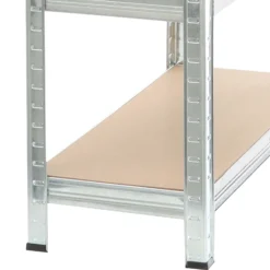 Wiltec Set 2x Schwerlastregal 180x90x45cm, 875 kg Gesamtlast, Steckregal verzinkt aus Stahl, Lastenregal mit 5 Ablagen, Werkstattregal