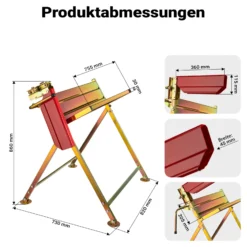Wiltec Sägebock verzinkt klappbar, 88x71x96 cm, mit Kettensägenhalter und Zwangsführung, Holzsägebock für Brennholz, bis 120 kg