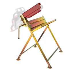 Wiltec Sägebock verzinkt klappbar, 88x71x96 cm, mit Kettensägenhalter und Zwangsführung, Holzsägebock für Brennholz, bis 120 kg