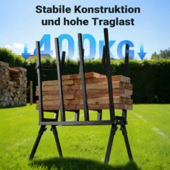 Wiltec Sägebock verzinkt klappbar, 715 x 530 x 1040 mm, mit 4 Haltern und Haltebügel, Holzschneidebock als Sägehilfe, bis 400 kg