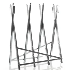 Wiltec Sägebock verzinkt klappbar, 80x80x79 cm, mit 4 Haltern, Haltegriffen und Zahnung, Holzschneidebock als Sägehilfe, bis 150 kg
