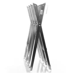 Wiltec Sägebock verzinkt klappbar, 80x80x79 cm, mit 4 Haltern, Haltegriffen und Zahnung, Holzschneidebock als Sägehilfe, bis 150 kg