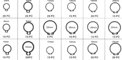 Wiltec Sicherheitsring Seegerring Set 900 teilig, 1,5-32 mm, Sprengring Sortiment in übersichtlicher Kunststoffbox, E Clips Innenringe Außenringe