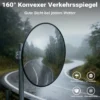 Wiltec Sicherheitsspiegel 80 cm konvex Schwarz, runder Überwachungsspiegel mit 160° Sichtfeld, Konvexspiegel für Innenbereiche