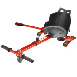 Wiltec Sitzscooter Rot, verstellbarer Kartsitz für Elektroscooter bis 120 kg, Sitzscooter kompatibel mit Hoverboards, ergonomischer Sitz