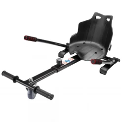 Wiltec Sitzscooter Schwarz, verstellbarer Kartsitz für Elektroscooter bis 120 kg, Sitzscooter kompatibel mit Hoverboards, ergonomischer Sitz