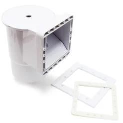Wiltec Skimmer Set inkl. Einlaufdüse Einbauskimmer mit großem Schmutzfangkorb Oberflächenskimmer