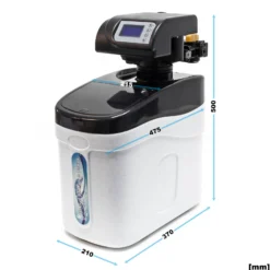 Wiltec SOFT-C1 Wasserenthärtungsanlage, Wasserentkalkung mit 500 l/h, Entkalkungsanlage mit Ionentauscher, Wasserenthärter mit 10 l Soletank