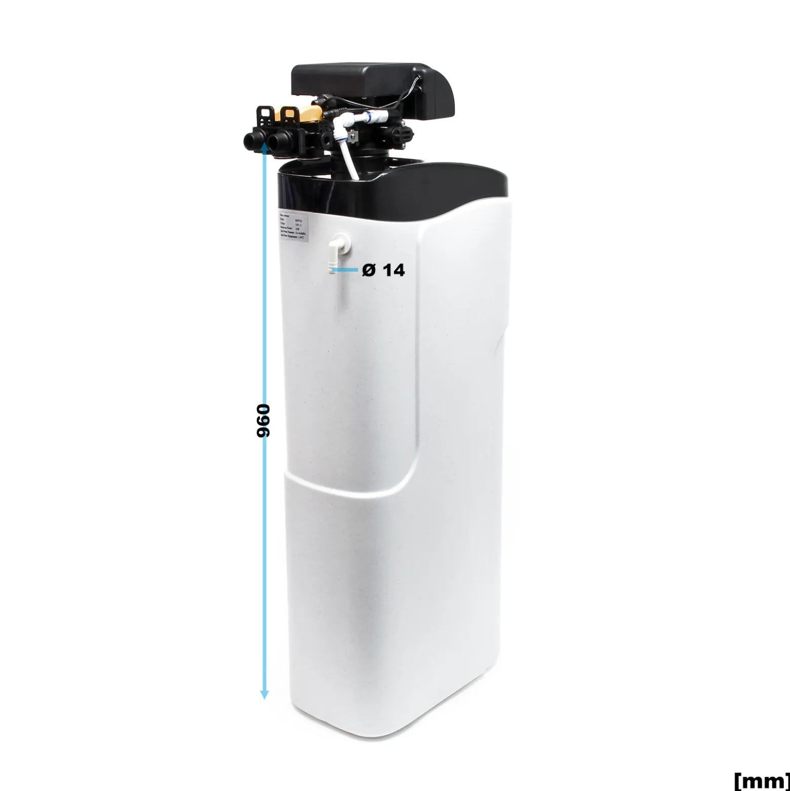 Wiltec SOFT-D Wasserenthärtungsanlage, Wasserentkalkung mit 1000 l/h, Entkalkungsanlage mit Ionentauscher, Wasserenthärter mit 30 l Soletank
