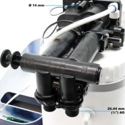 Wiltec SOFT-R2 Wasserenthärtungsanlage, Wasserentkalkung mit 2000 l/h, Entkalkungsanlage mit Ionentauscher, Wasserenthärter mit 10 l Soletank