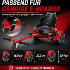 Wiltec Spanngurte für Sitzscooter 270 x 30 mm, 2 Stück Ersatzgurt zur Verbindung von Board und Sitz, Ersatzriemen mit Klettverschluss
