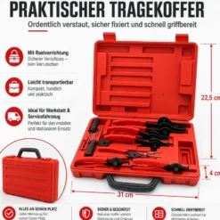 Wiltec Sprengring Zange 11 teilig, 12,7-203 mm, Seegeringzange für Außenringe und Innenringe, Sicherungszangen Set im Koffer