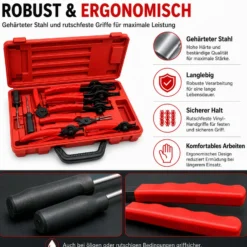 Wiltec Sprengring Zange 11 teilig, 12,7-203 mm, Seegeringzange für Außenringe und Innenringe, Sicherungszangen Set im Koffer