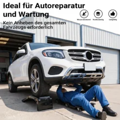 Wiltec Stahl Auffahrrampen Paar 3,6 t für PKW, 200 mm Hubhöhe und 235 mm Breite, stapelbare Autorampe, Verladerampe für Auto, Motorrad, ATV und Quad
